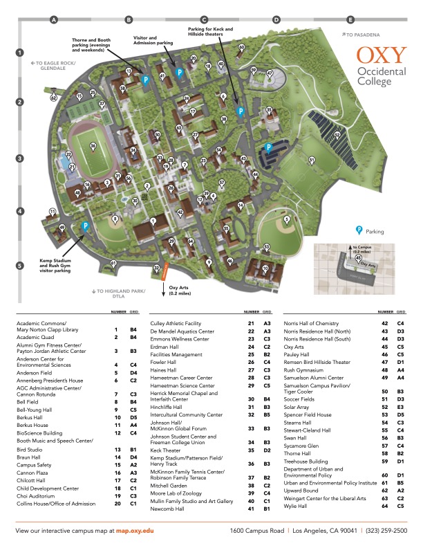 Occidental College Map